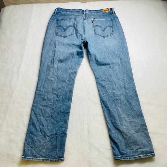 Levi's Strauss 525 Womens Blue Perfect Waist Straight Leg Denim Jeans Size 16 - Picture 10 of 11